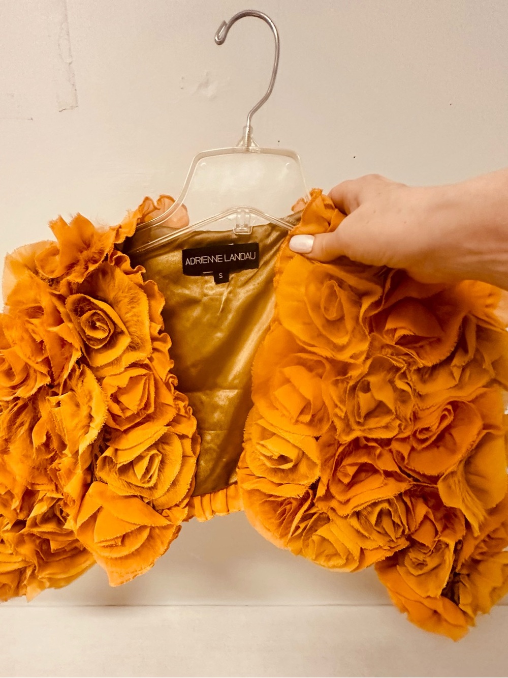 Adrienne Landau Peachy Salmon Rosette Bolero